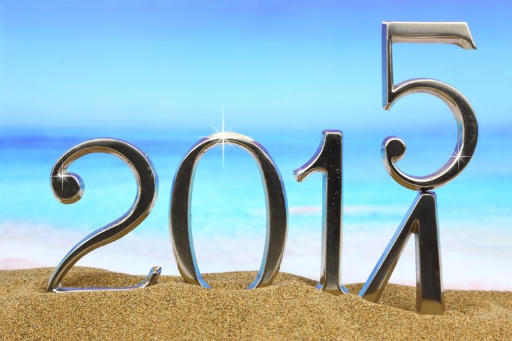 New year 2015 is coming on the beach